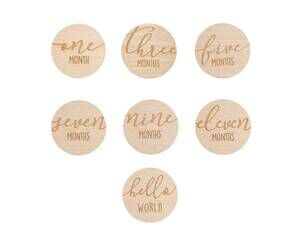 NEW PEARHEAD wooden monthly milestone cards in beige